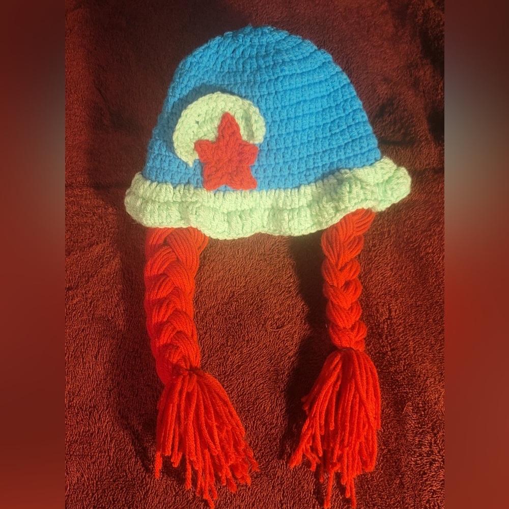 Kids Blue and Red Knit Hat
